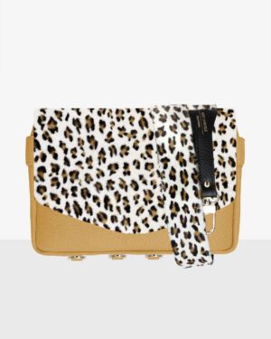 Skórzana torebka pudełkowa Cube Marigold Leopard