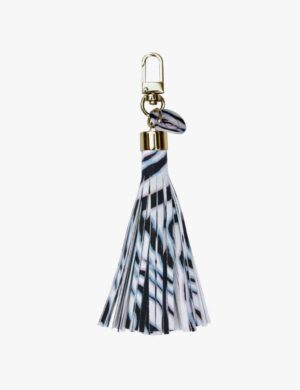 Frędzel skórzany do torebki SIMPLE pastel zebra