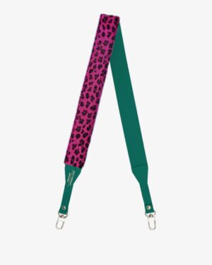 długi pasek slim emerald magenta leopard do torebki skórzanej make yourself