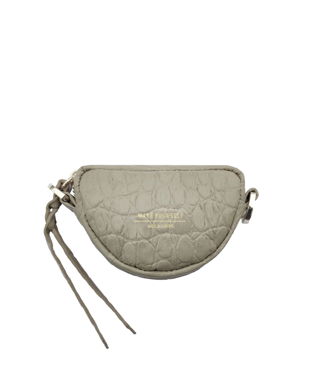 Skórzana mini torebka półksiężyc LUNA XS Beige Alli marki Make Yourself bags