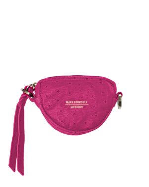Skórzana mini torebka półksiężyc LUNA XS Hot Pink Ostri