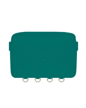 Skórzana torebka pudełkowa CUBE M kreator bazy Grain - emerald tył