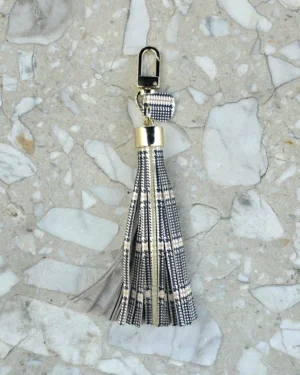 2 Frędzle skórzane do torebki SIMPLE Tartan