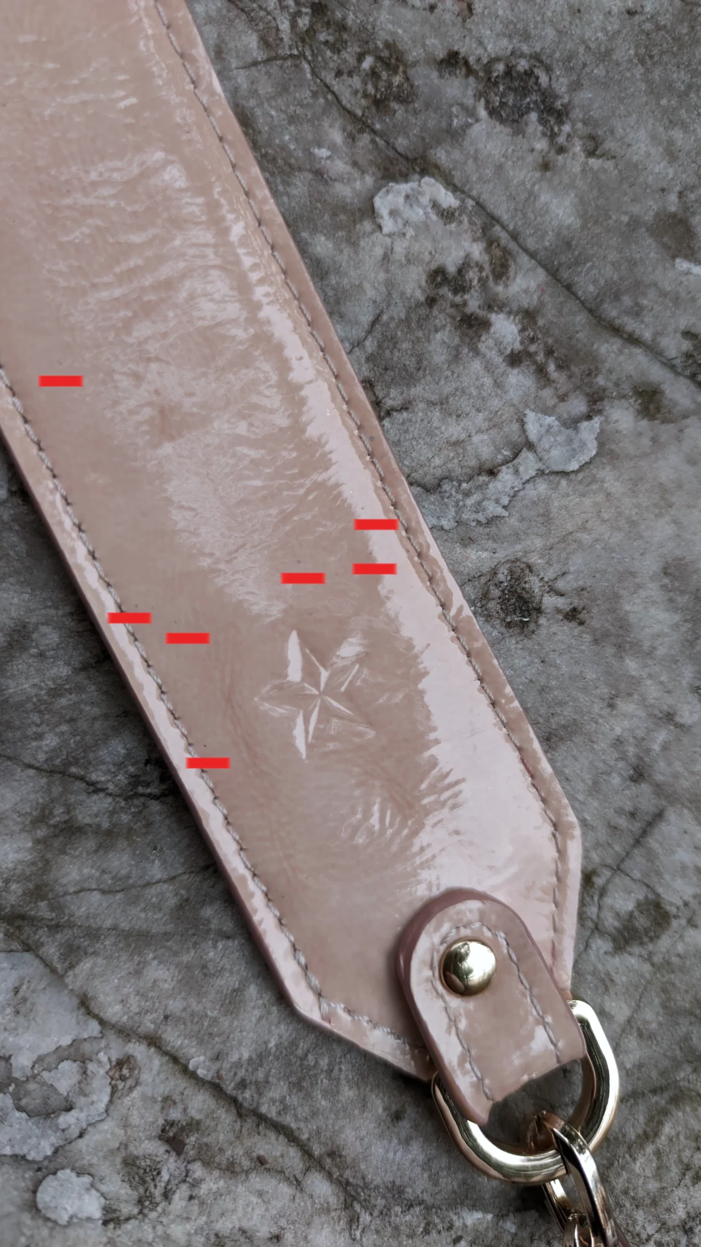 Długi skórzany pasek do torebki z łańcuszkiem Pink Pocelain 4