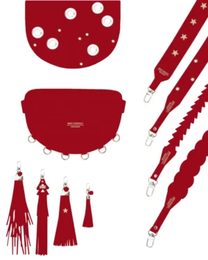 Kreator czerwonej torebki personalizowanej LUNA M Ruby Red Grain