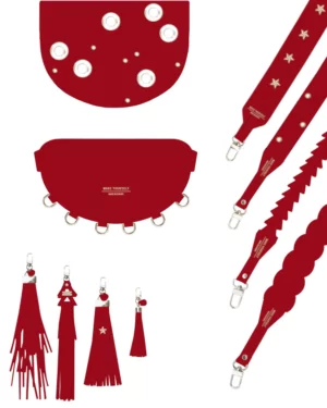 Kreator czerwonej torebki personalizowanej LUNA S Ruby Red Grain