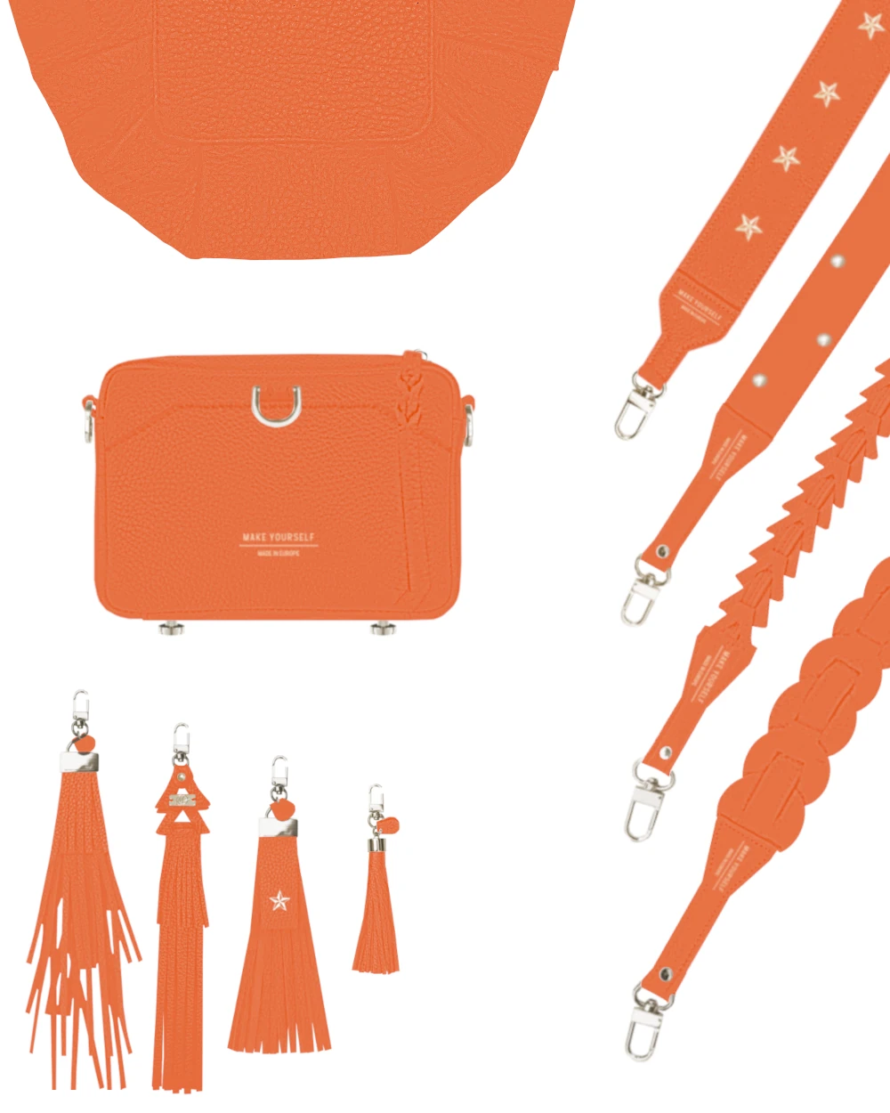 Kreator pomarańczowej torebki personalizowanej VENUS SS Orange Grain