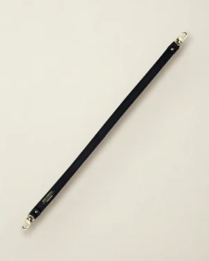 Skórzany krótki pasek do torebki THIN Grain Black – Make Yourself
