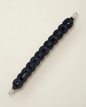 Skórzany ozdobny krótki pasek do torebki MOON Grain Black – Make Yourself