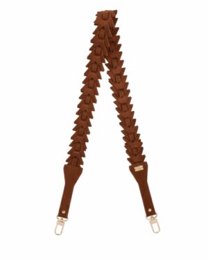 Długi pasek zamszowy do torebki TRIANGLE ginger