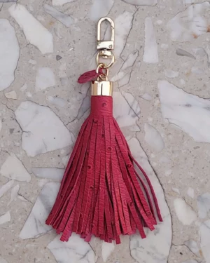 2 Frędzle skórzane do torebki simple hot pink ostri