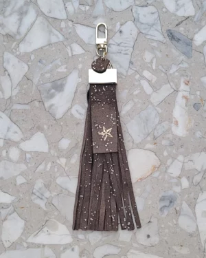 2 Frędzle Skórzane do torebki STARS Silver Pecan