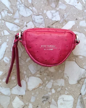 Skórzana mini torebka półksiężyc LUNA XS Hot Pink Ostri