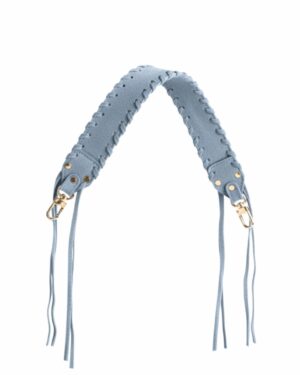 Krótki pleciony pasek zamszowy FRINGES blue spice