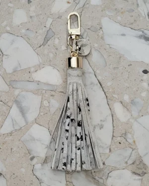 2 Frędzle skórzane do torebki SIMPLE Gray Panter