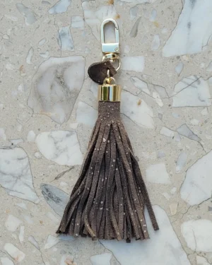 2 Frędzle skórzane do torebki SIMPLE Silver Pecan