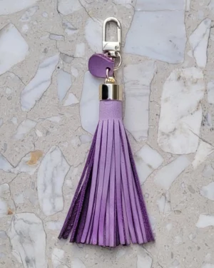 2 Frędzle skórzane do torebki SIMPLE Lilac Ombre
