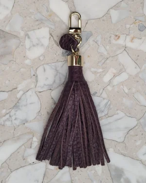 2 Frędzle skórzane do torebki SIMPLE Sangria