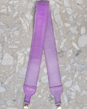 Skórzany długi pasek do torebki Lilac Ombre