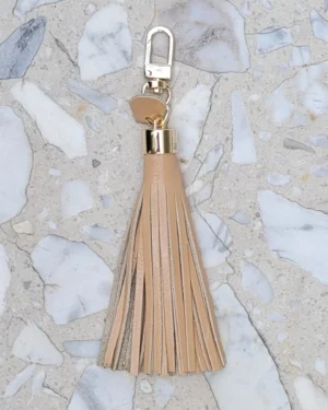 2 Frędzle skórzane do torebki SIMPLE Beige Porcelain