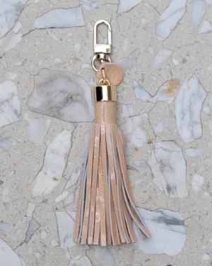 2 Frędzle skórzane do torebki SIMPLE Pink Porcelain