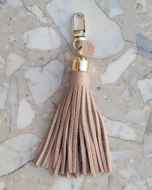 2 Frędzle skórzane do torebki SIMPLE Pink Quartz