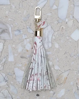 2 Frędzle skórzane do torebki SIMPLE White Wild Roses