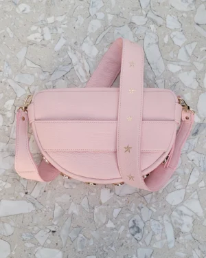 Skórzana torebka półksiężyc Luna STARS Pink Quartz