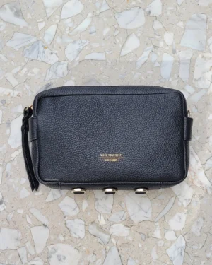 Skórzana listonoszka Long Cube Black