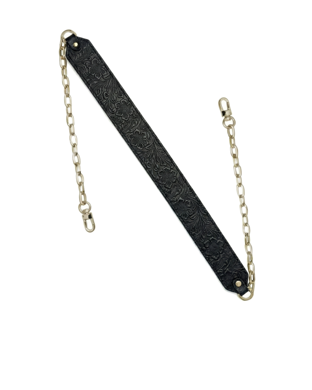 Długi pasek z łańcuszkiem II Ankier Black Wild Roses
