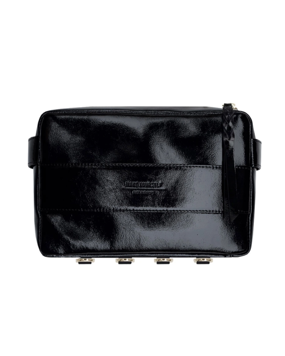 Skórzana torebka modułowa CUBE M Gloss Black