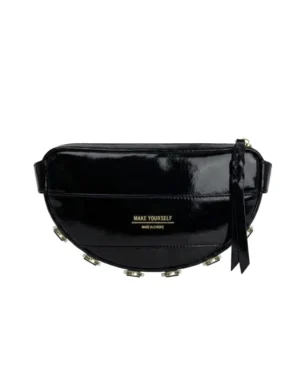 Skórzana torebka półksiężyc LUNA S Gloss Black