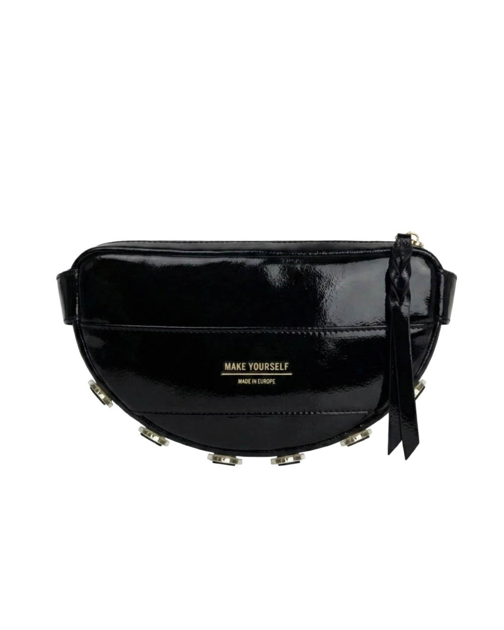 Skórzana torebka półksiężyc LUNA S Gloss Black