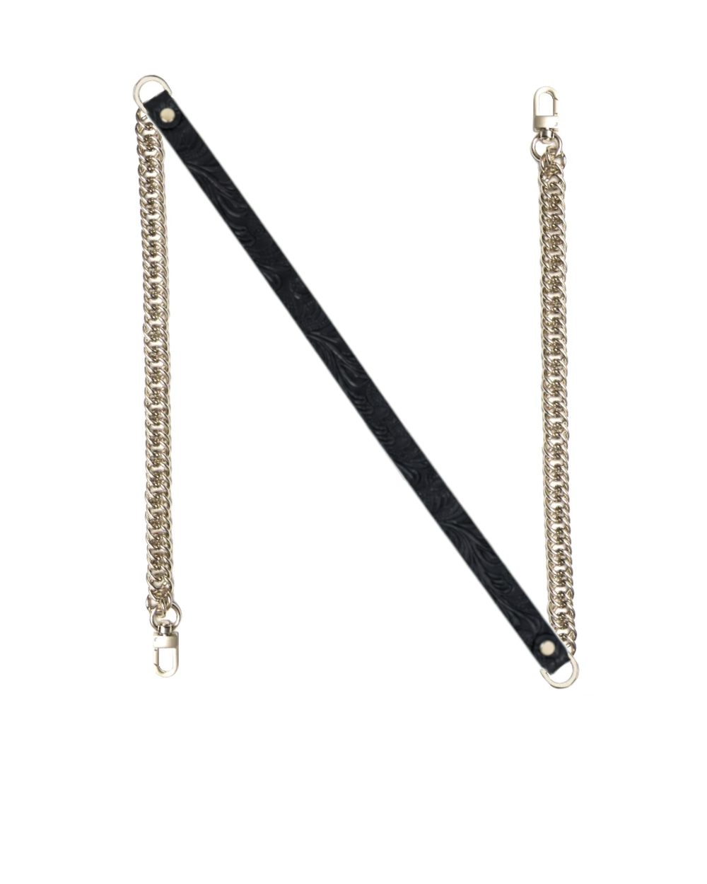 Pasek łańcuszek do torebki THIN II Curb Black Wild Roses