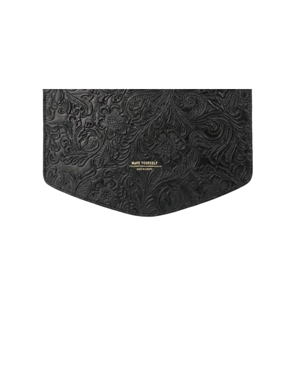 Wymienna klapa skórzana Black Wild Roses Pointed