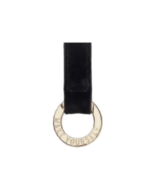 Zamszowa zawieszka do szerokiego paska z klamrą GOLD CIRCLE