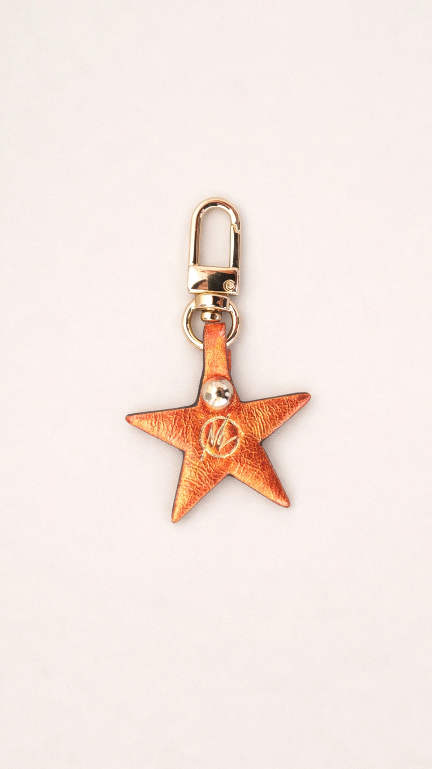 Brelok Skórzany do torebki MINI STAR Orange Mirror