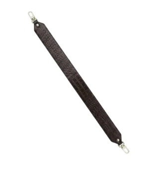 Krótki pasek do torebki Glossy cro brown