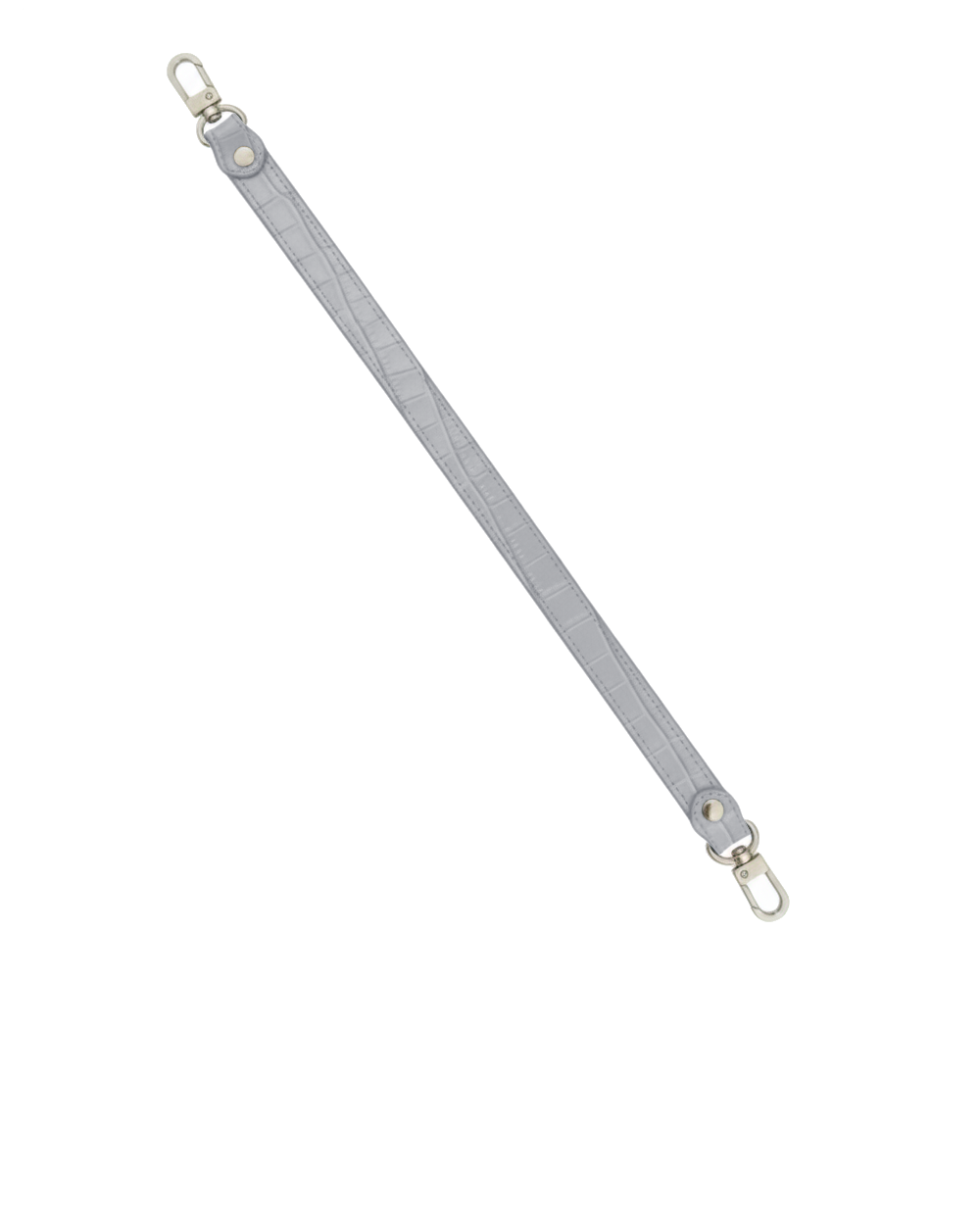 Skórzana rączka do torebki THIN Glossy Gray Cro