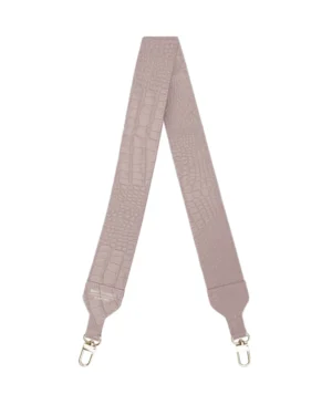 Glossy Cro Pink Skórzany długi szeroki pasek do torebki