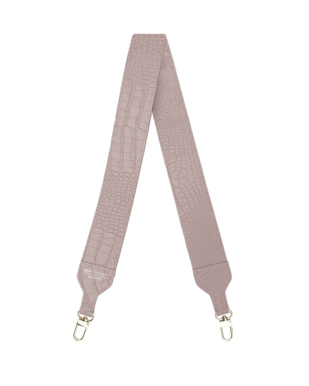 Glossy Cro Pink Skórzany długi szeroki pasek do torebki