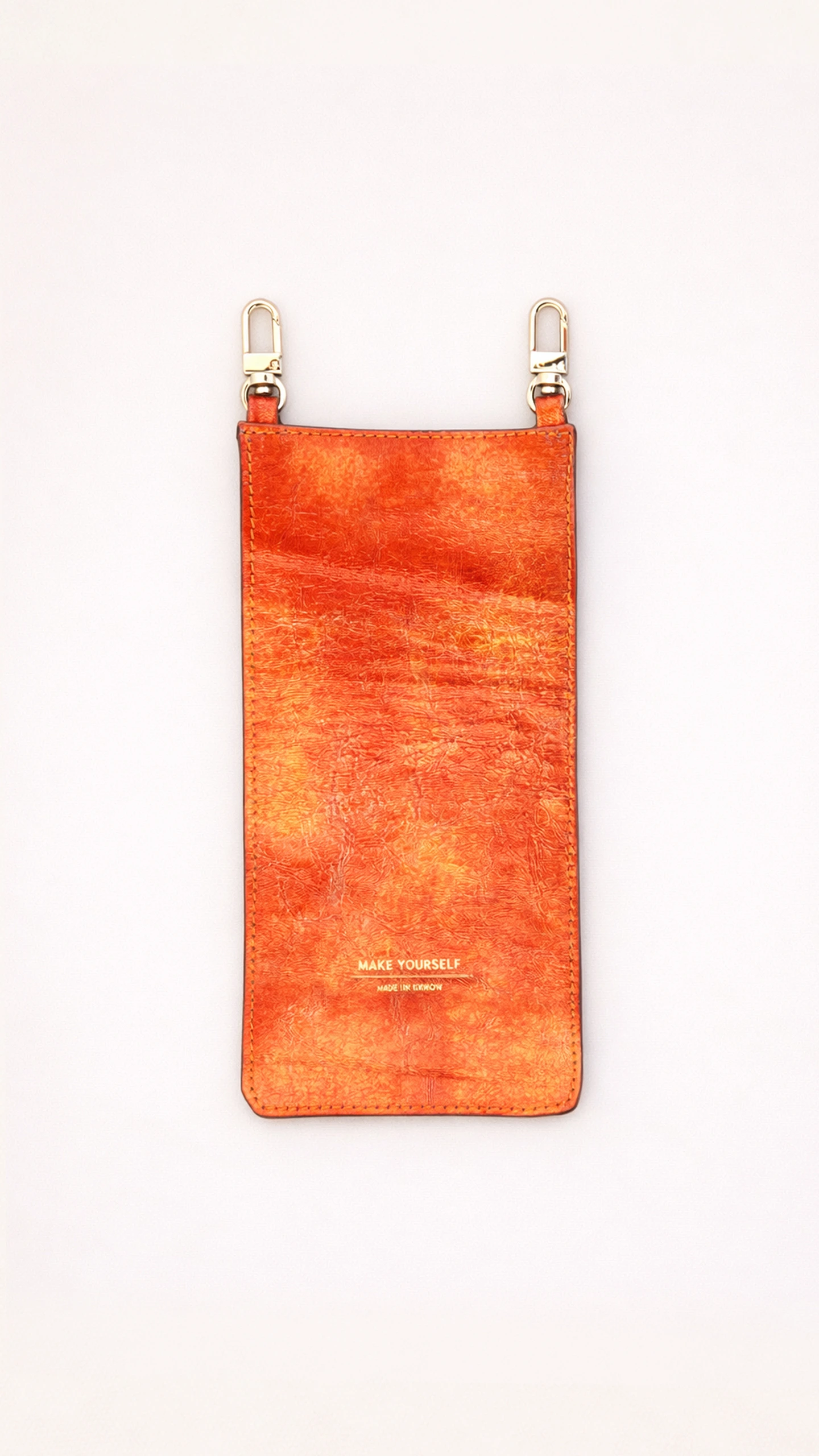 KLAPA skórzana RECTANGULAR Orange Mirror