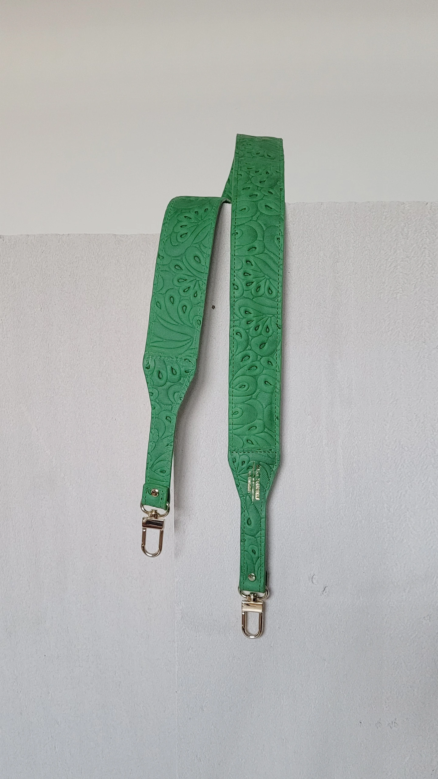 Długi pasek do torebki SLIM Flores Green