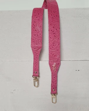 Długi pasek do torebki SLIM Flores Hot Pink