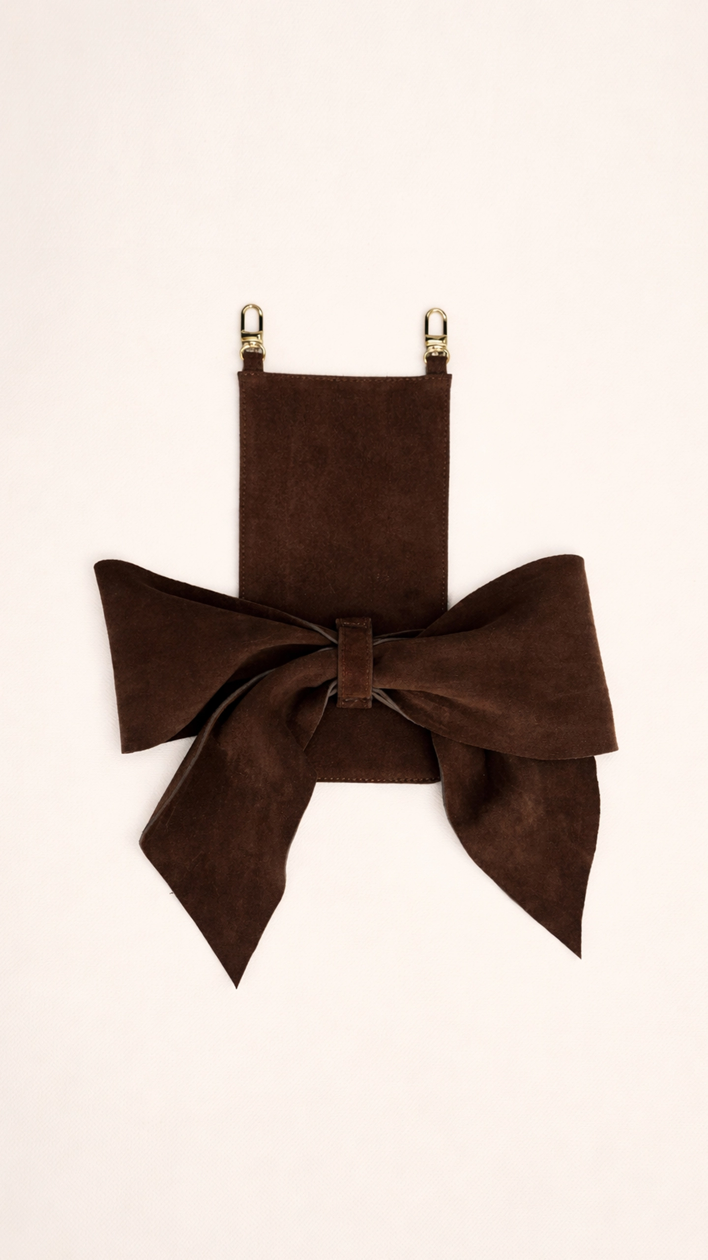 Klapa zamszowa do torebki BOW Choco