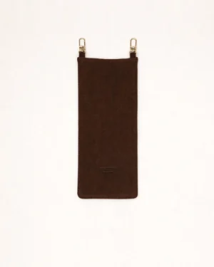 Klapa zamszowa do torebki RECTANGULAR Choco