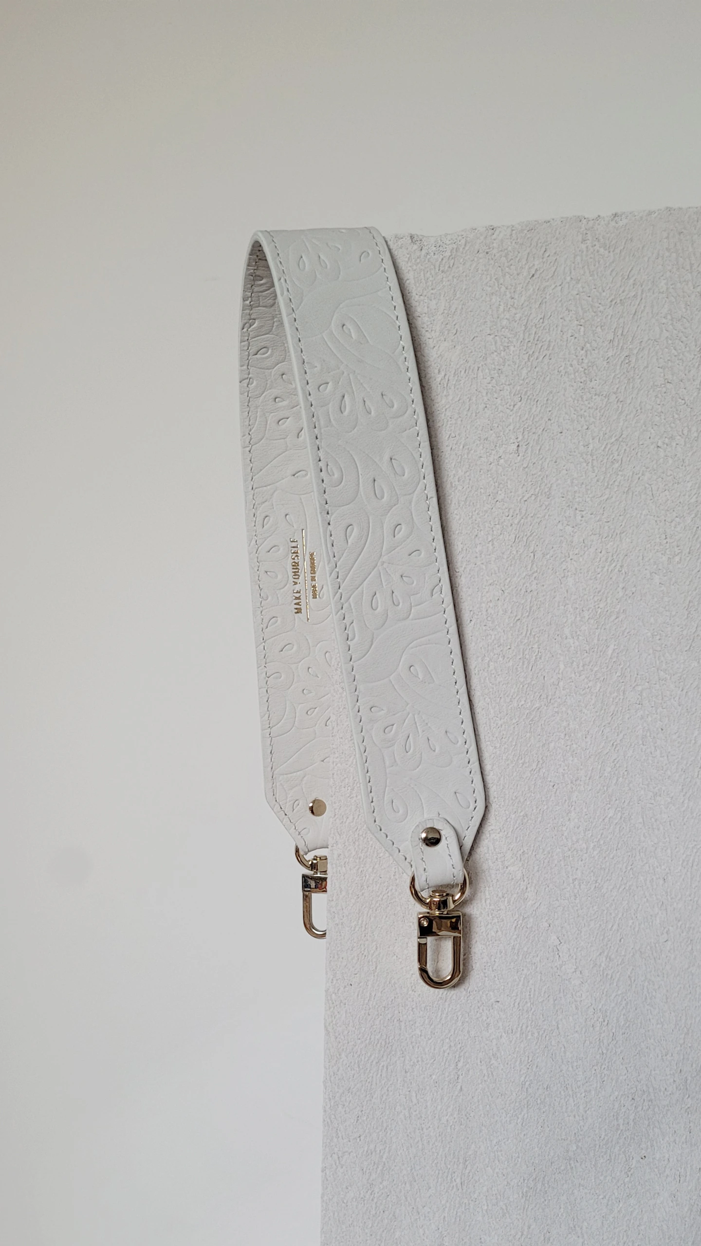 Krótki pasek do torebki WIDE Flores White