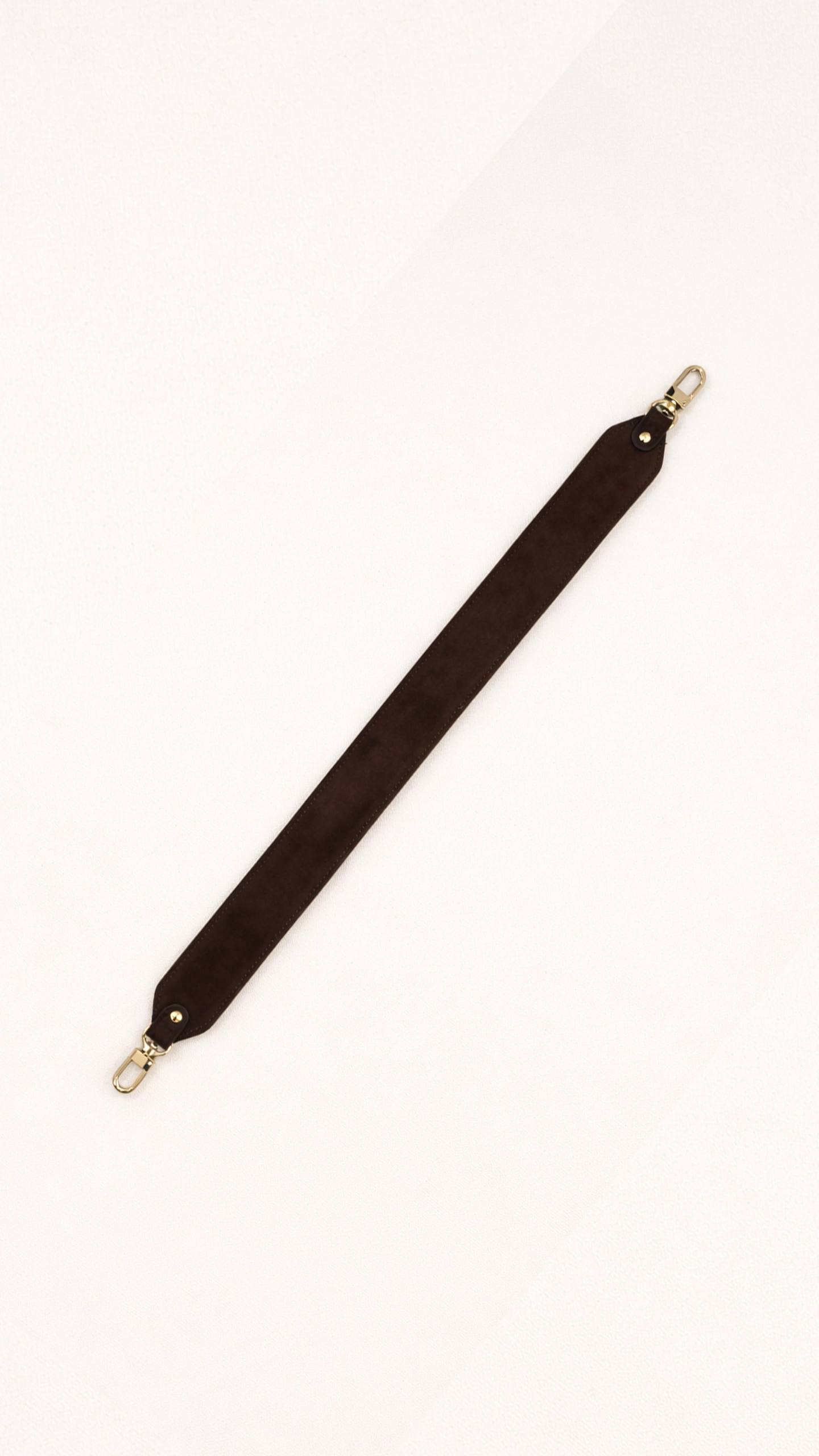 Krótki pasek zamszowy do torebki WIDE Choco