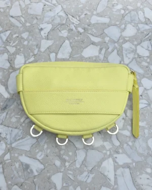 Skórzana torebka półksiężyc Baby Luna Yellow