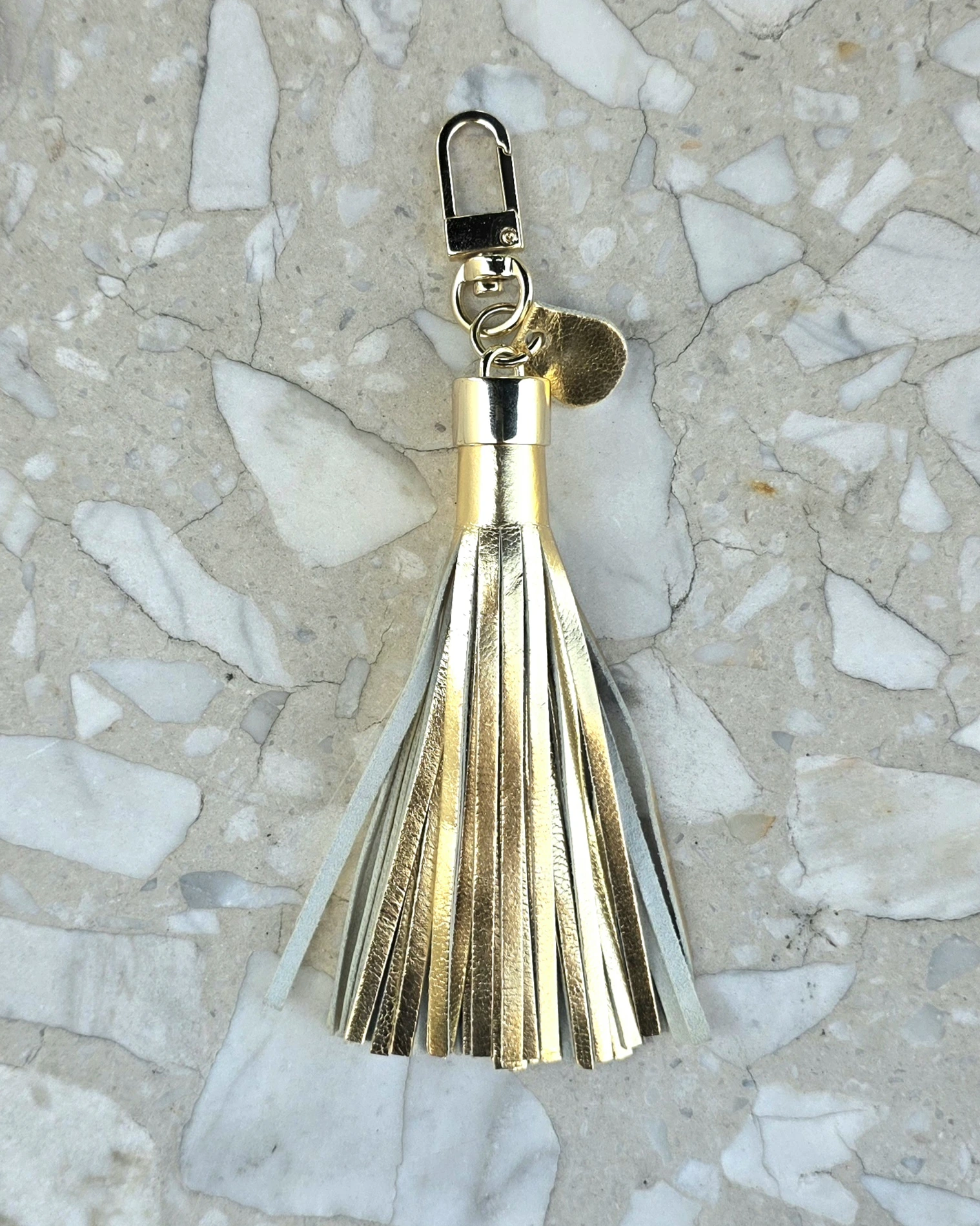 2 Frędzle skórzane do torebki SIMPLE Light Gold